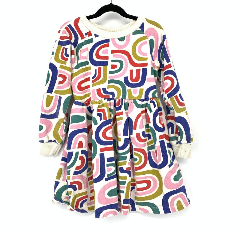 Hanna Andersson Girls Sz 130 US 8 Rainbow Printed Dress Long Sleeve A-Line